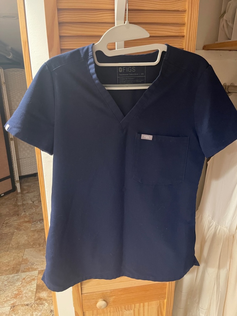 FIGS Women's Navy V-Neck Scrub Top